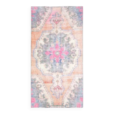 Tapis vintage turc Oushak fait à la main en laine et coton orange 99x192