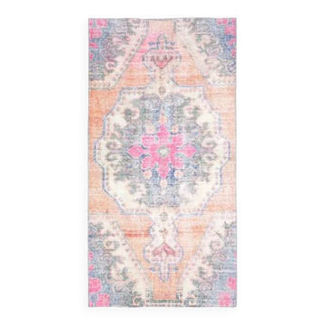 Vintage Turkish Oushak Handmade Wool Cotton Orange Area Rug 99x192