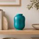Wilhelm Kåge vase for Gustavsberg, turquoise glaze, hand-turned, Sweden