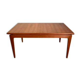 Scandinavian extendable table in teak 149/225x86cm vintage an60