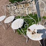 Deux chaises deux fauteuils en fer de jardin