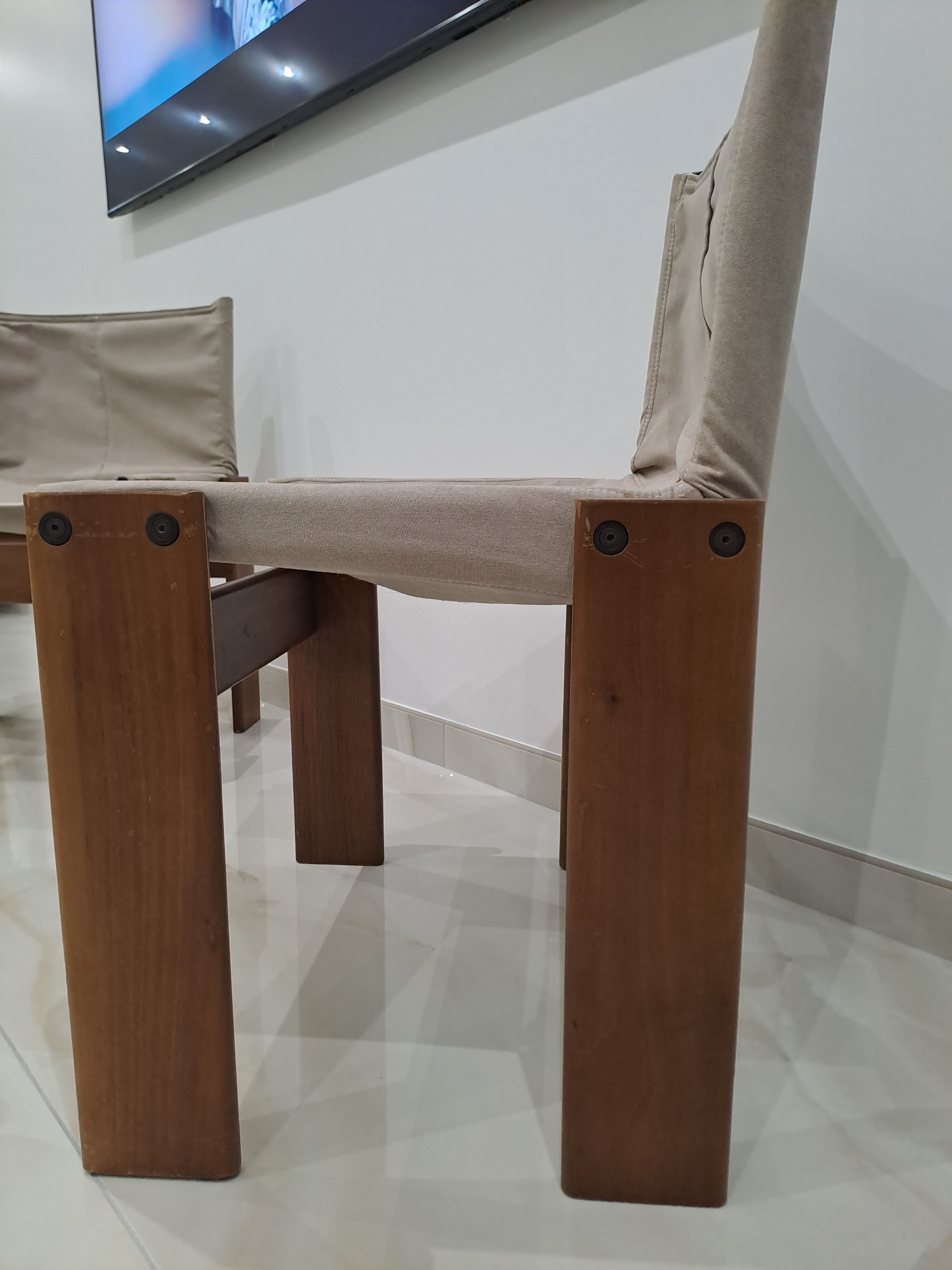 Pair of Monk chairs by Afra & Tobia Scarpa for Molteni, 1970S