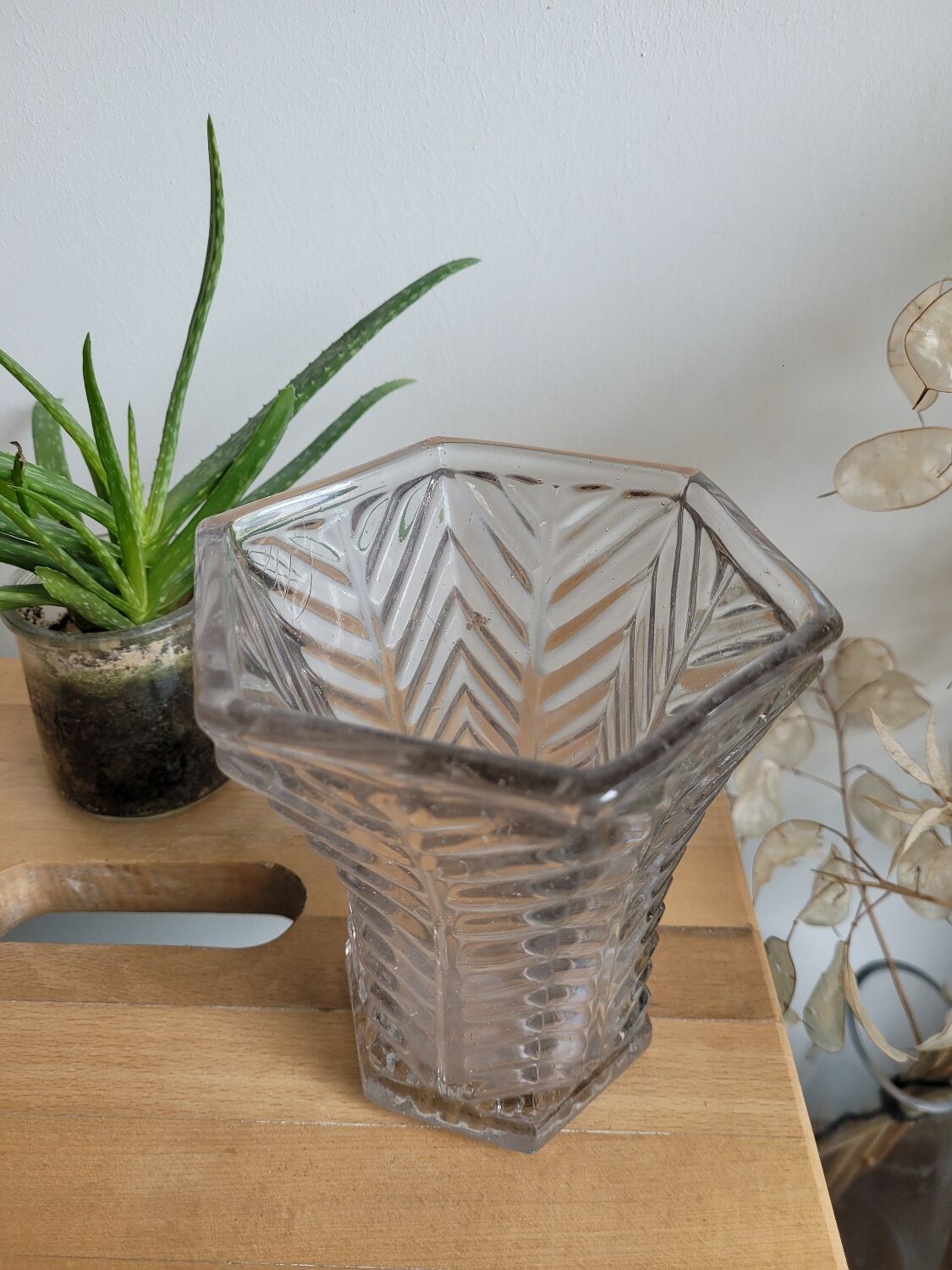 Pressed glass vase