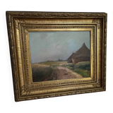 Tableau : huile sur panneau - Les meules