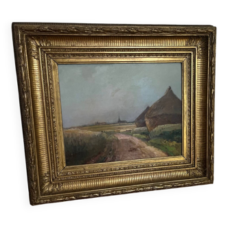 Painting: oil on panel - The millstones