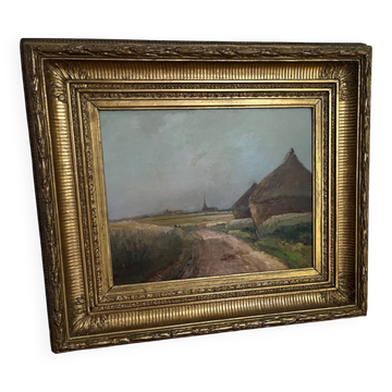 Painting: oil on panel - The millstones