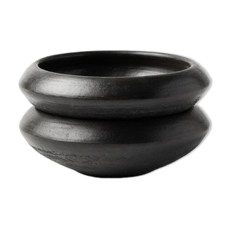 Abron Duo Bowl "Kânâh" S – Smoked terracotta Ø 15-17 cm | Abron craftsmanship, Ivory Coast