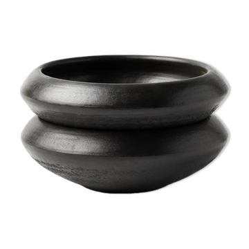 Abron Duo Bowl "Kânâh" S – Smoked terracotta Ø 15-17 cm | Abron craftsmanship, Ivory Coast