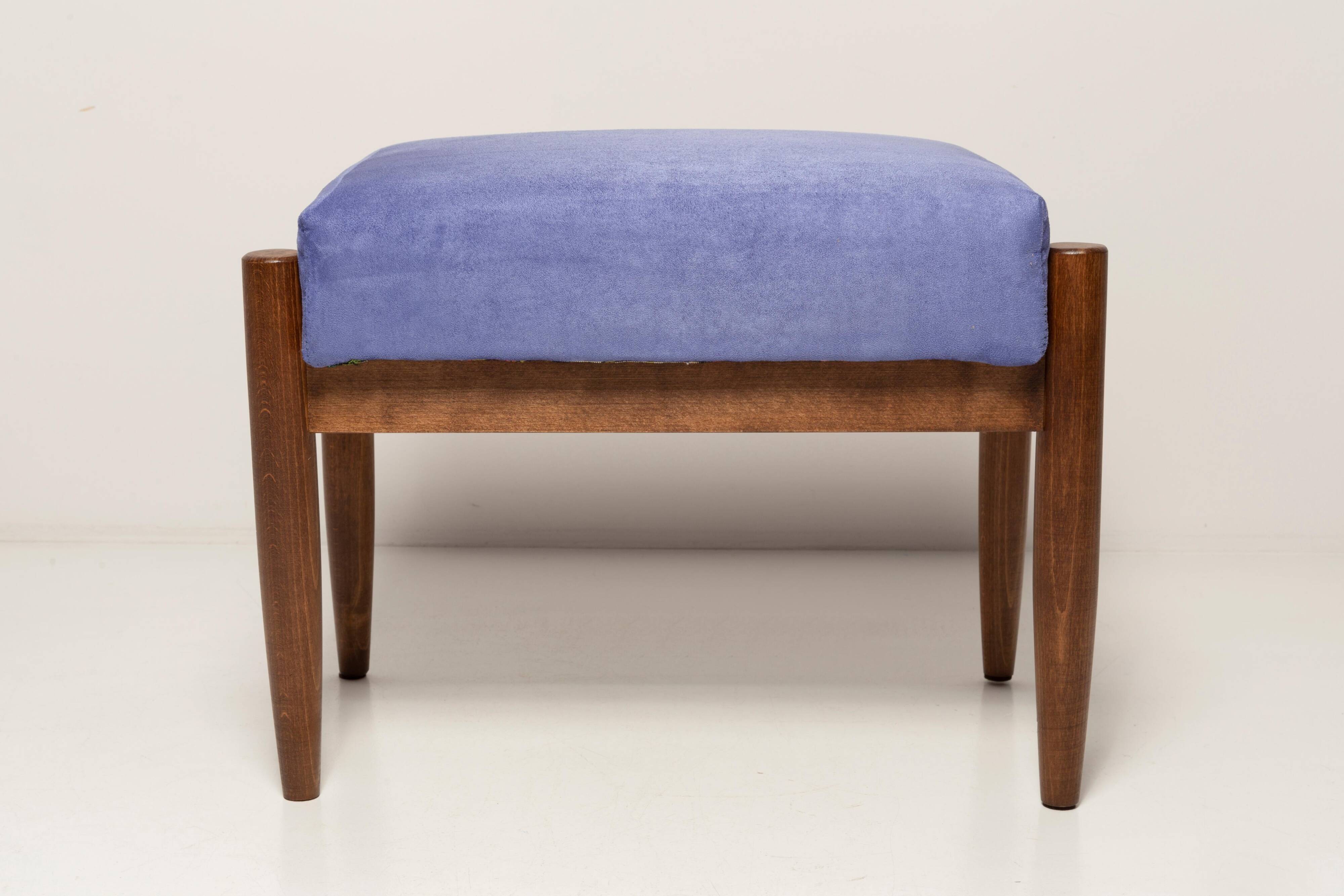 Pair of vintage purple stools from the mid-century, Edmund Homa, 1960s.