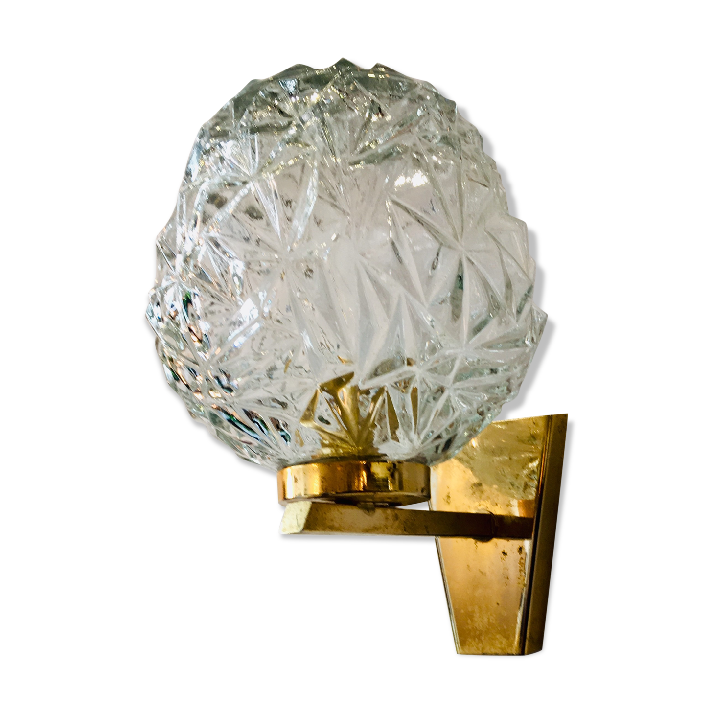Wall lamp brass, Disderot edition, 1960