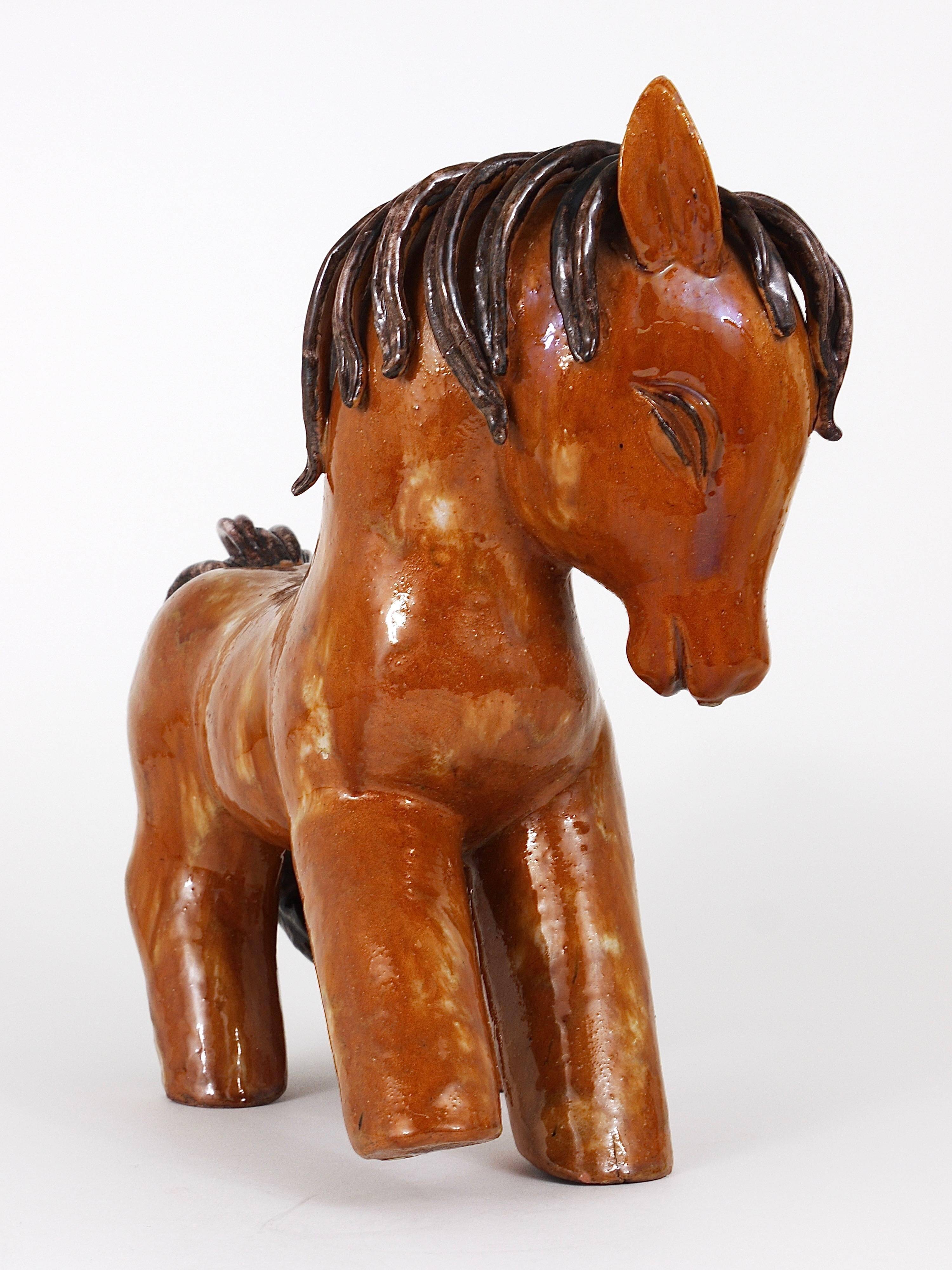 Walter Bosse Large Ceramic Horse Sculpture, Austria, 1950s