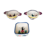 Set of 3 ceramics from Quimper