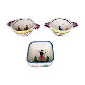 Set of 3 ceramics from Quimper