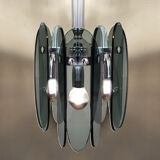 1970s Gorgeous Grey Smoked Chandelier by Veca in Murano Glass. Made in Italy