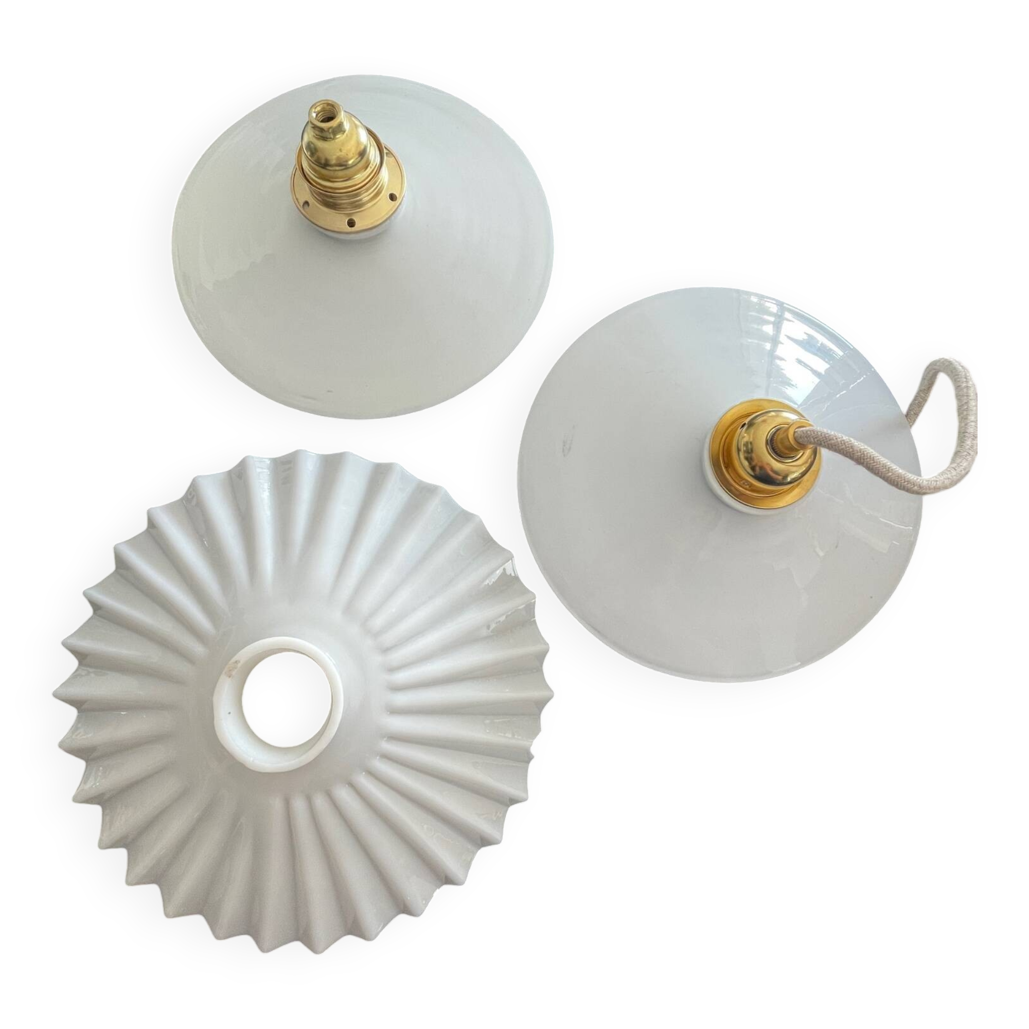Set of 3 opaline suspensions
