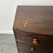 Antique Mahogany Bow Front Chest of 3 Drawers Georgian c1800-1830 Splay Fee