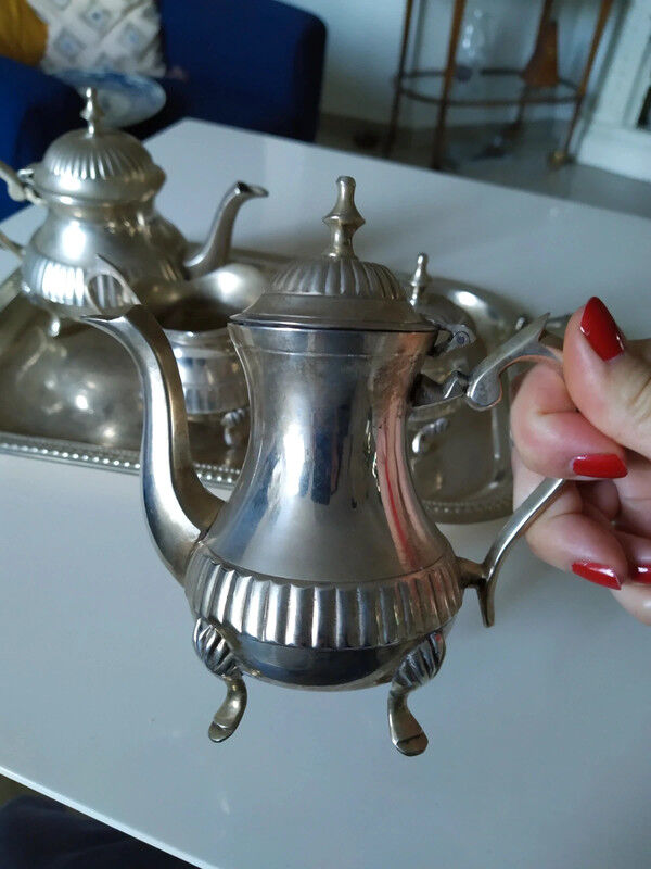Silver metal coffee set