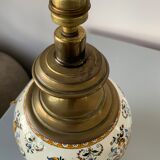 Ancienne lampe en faience de Gien décor renaissance 1876