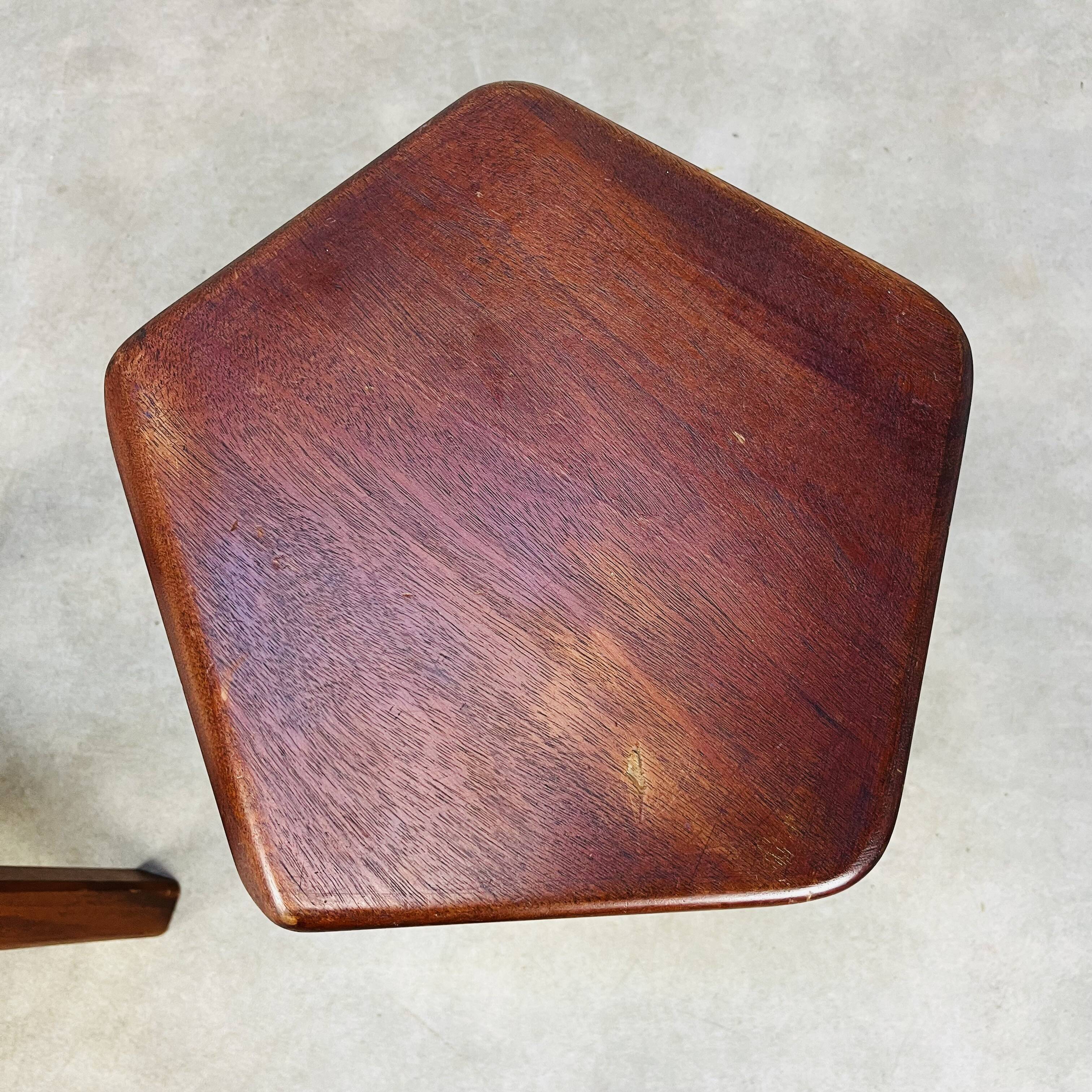 2 brutalist elm stools by Aranjou