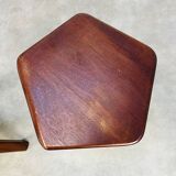 2 brutalist elm stools by Aranjou