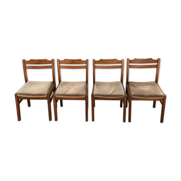 Set of 4 vintage solid wood chairs
