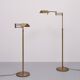 Paire de lampadaires de bibliothèque à bras pivotant en laiton, années 1980, Allemagne