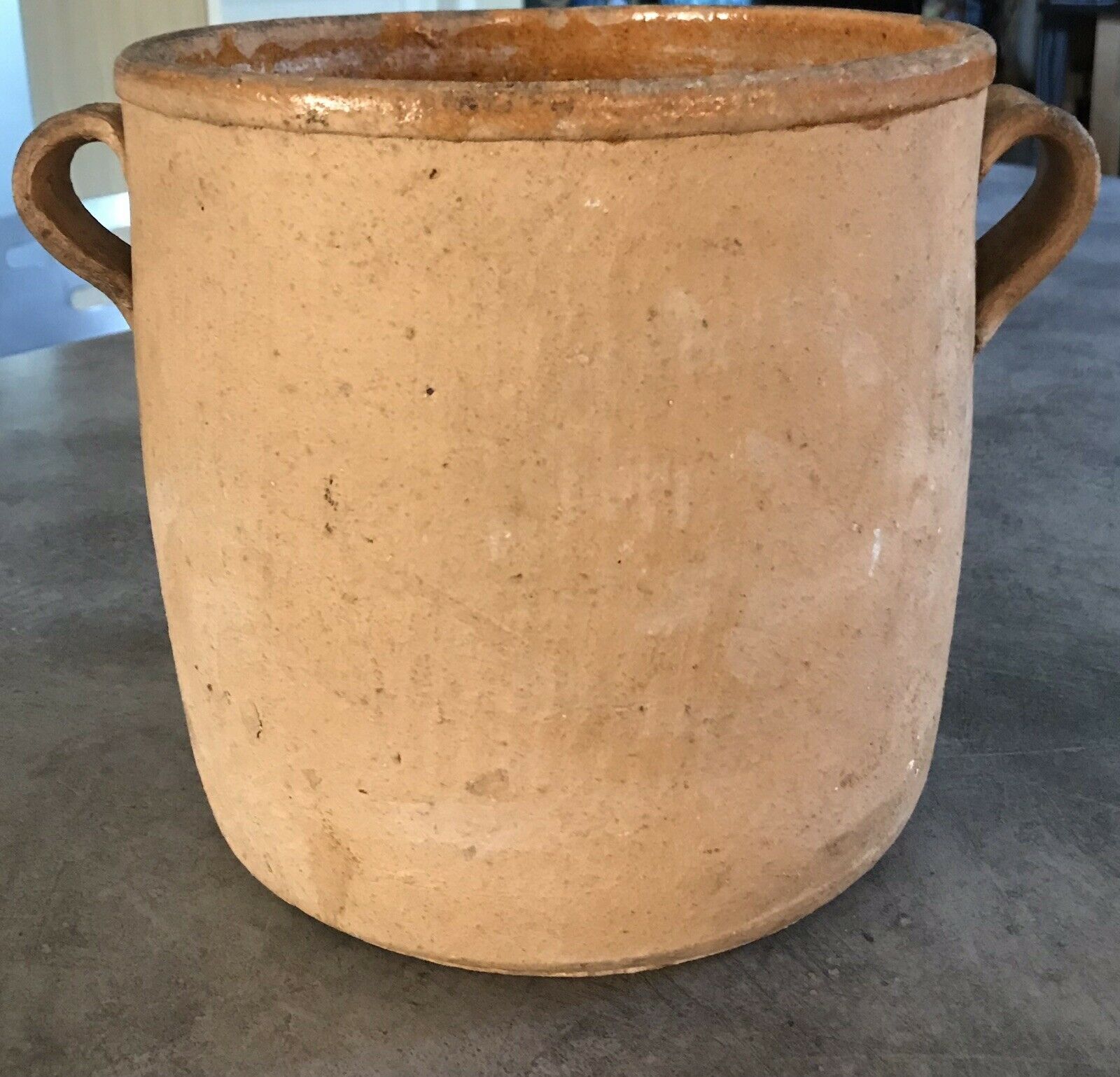 Pot a graisse terre cuite intérieur vernissé orangé sud ouest-