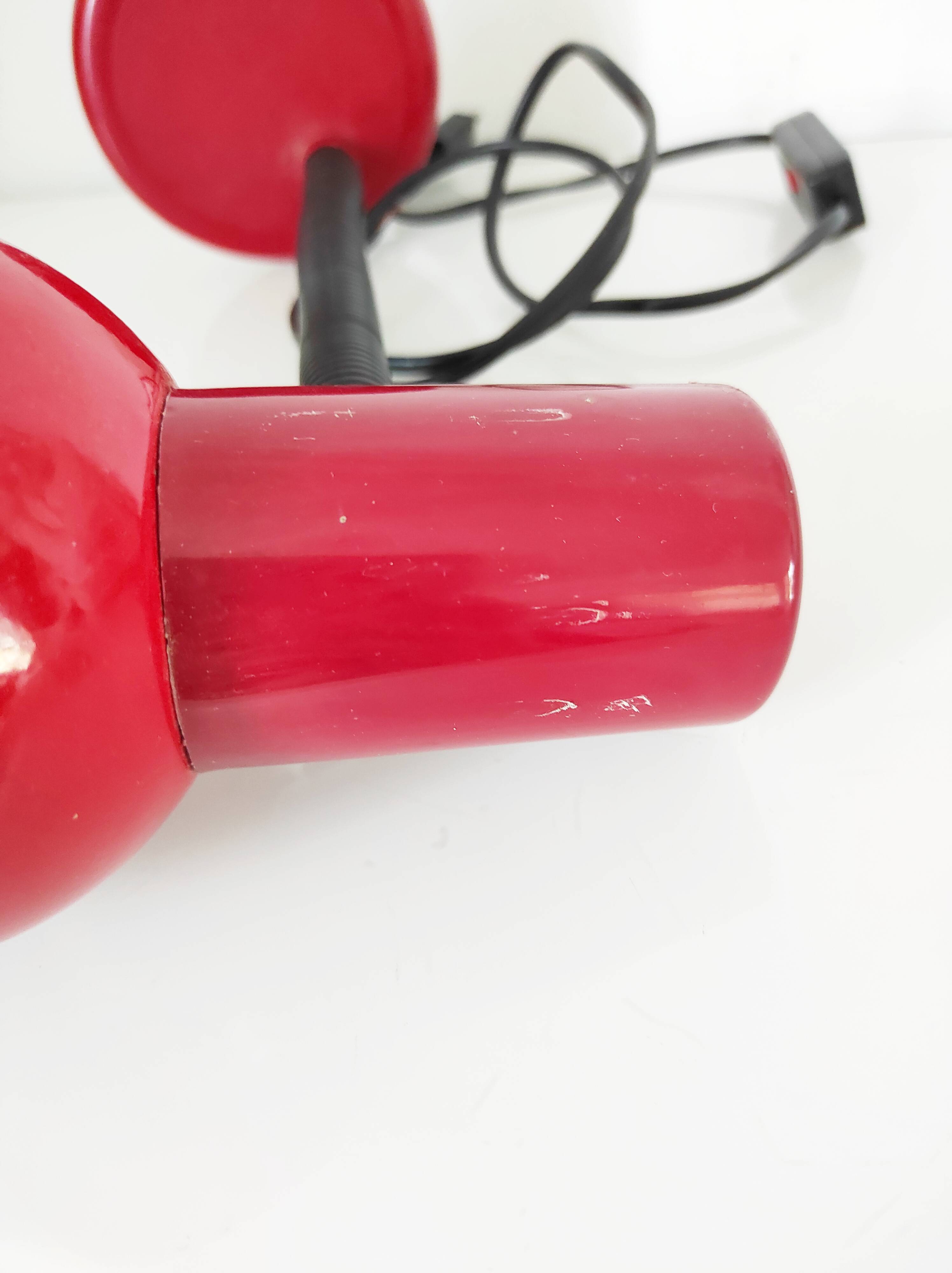 Red vintage lamp, 30.5 cm high
