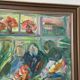 Huile sur toile suédoise – « Intérieur avec figures » par Erik Lo (1914–2004)