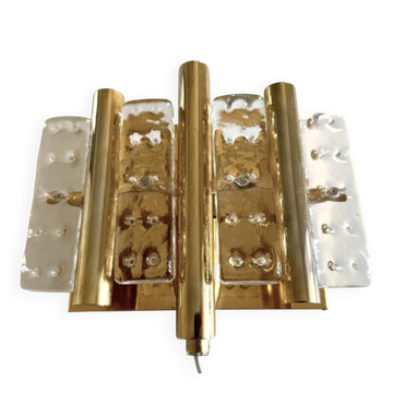 Mid-century modern Swedish crystal wall sconce from Orrefors, 1960