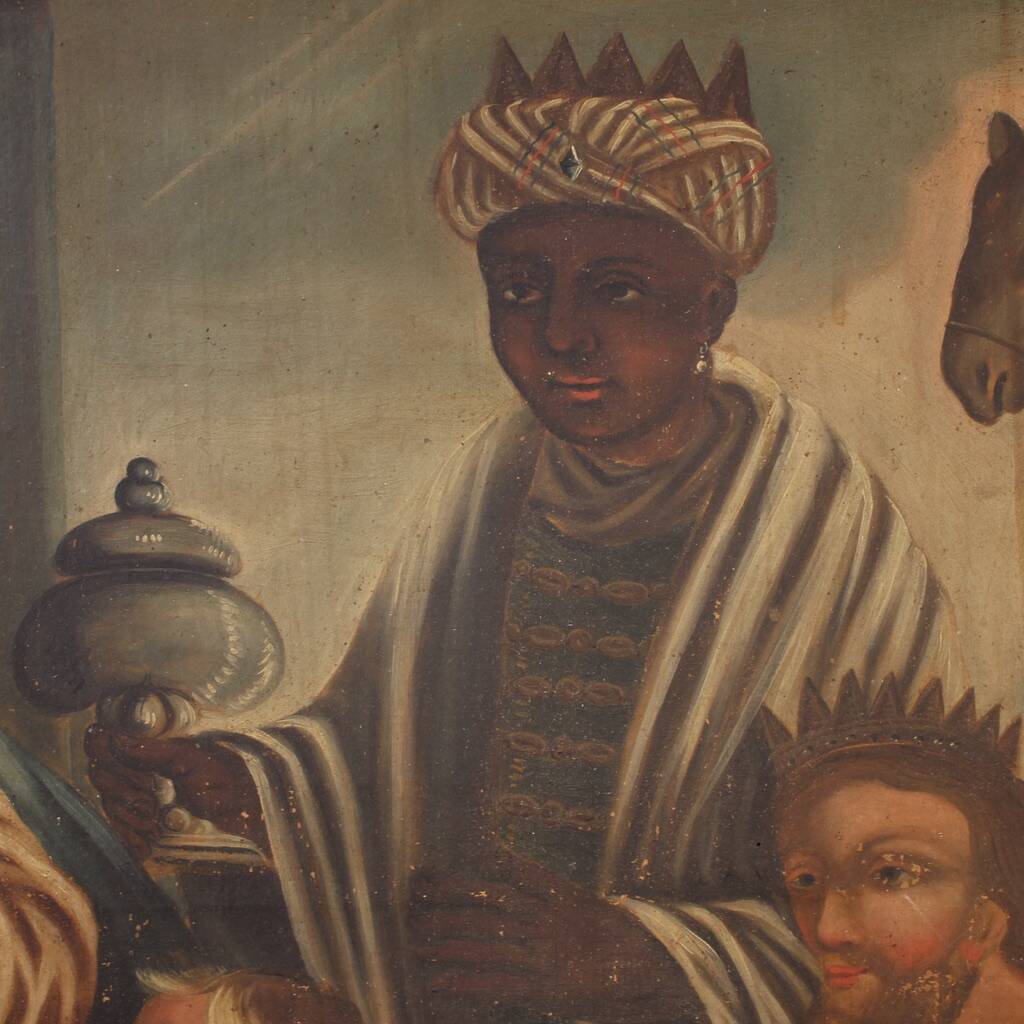 19th century Spanish painting Adoration of the Magi