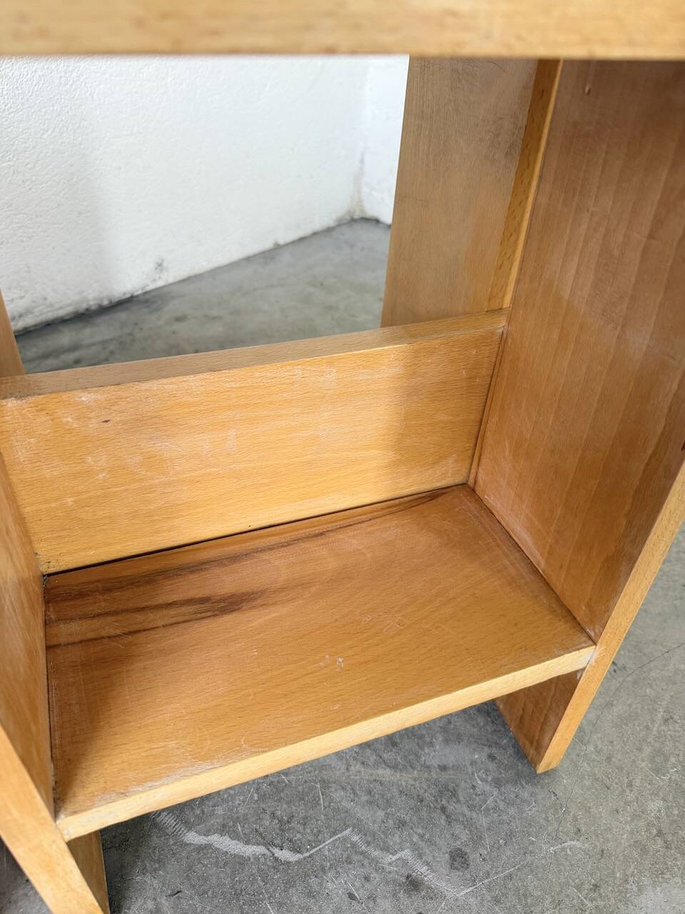 Pair of pine stools or bedside tables, mountain furniture, 1950s