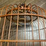 Old bird cage made of bamboo and wood