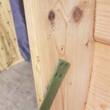 Old curved travel trunk, in pine, stripped 98x60x65