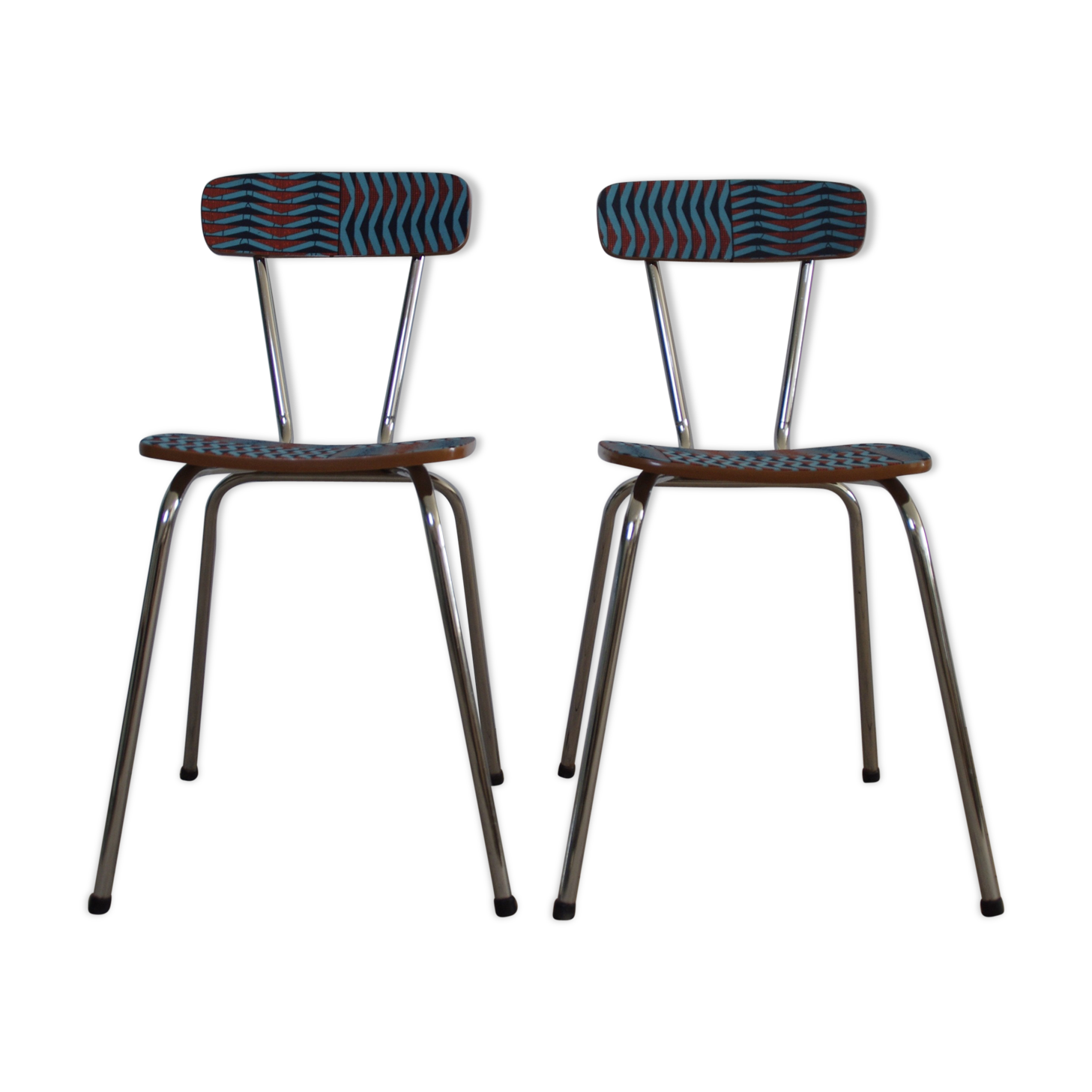 Paire de chaises en tissu