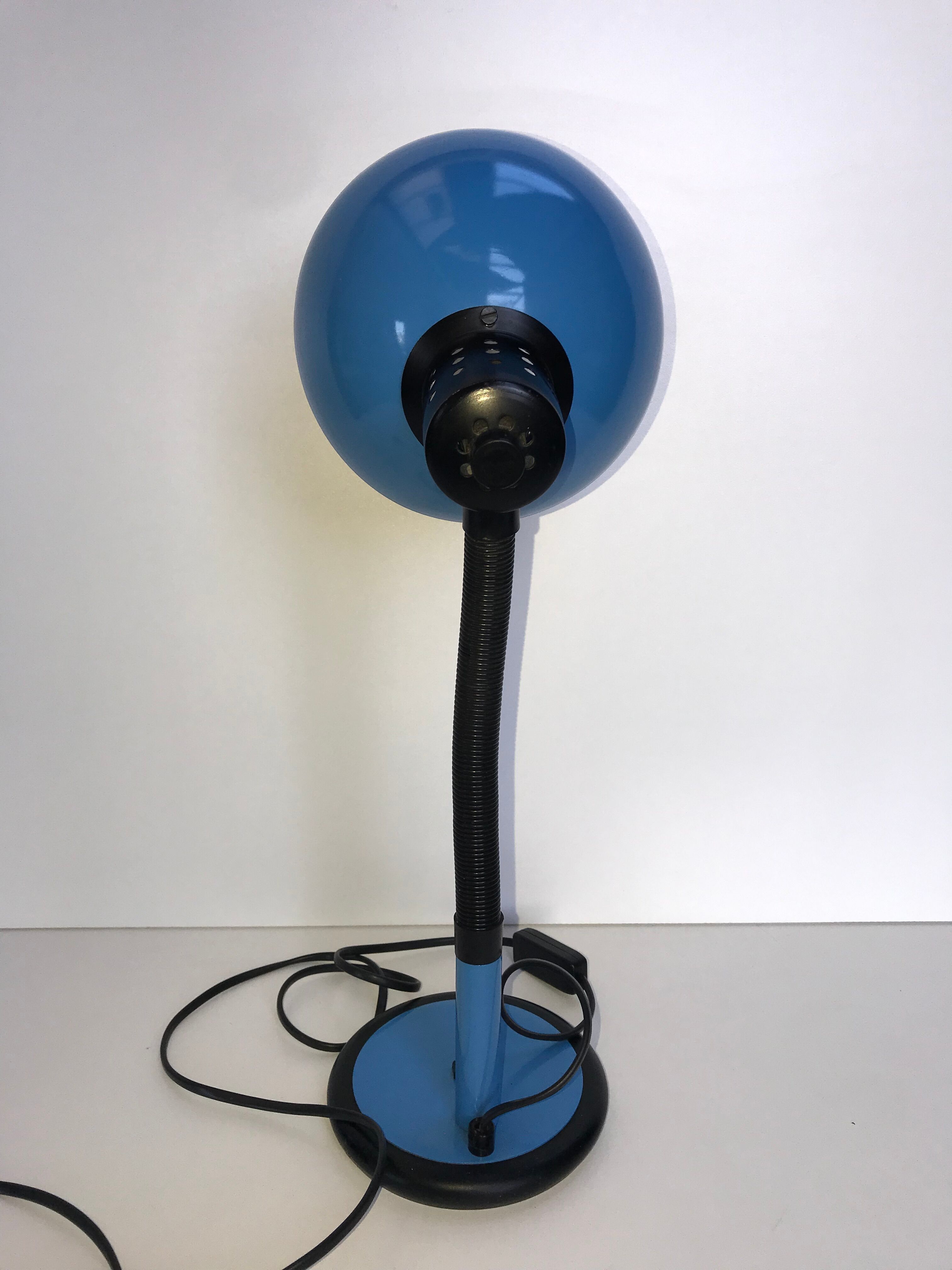 Blue and black desk lamp