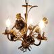 Hollywood Regency Roses kroonluchter, Verguld, Drie Armen, Italie