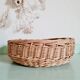 Vintage rattan basket interior liberty fabric