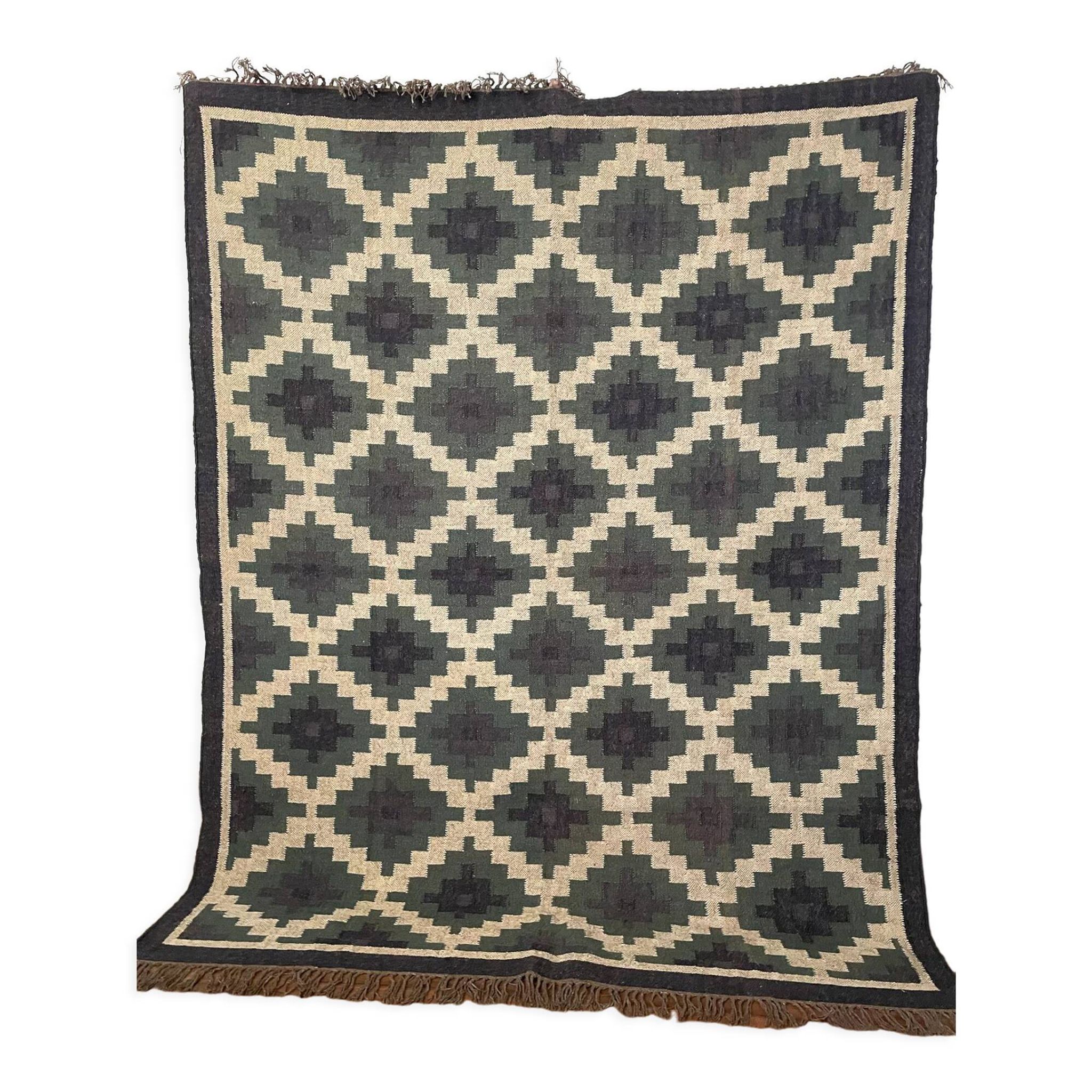 6.5x6.5 ft - handmade jute/wool rug