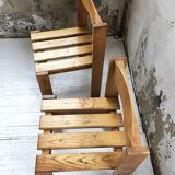 Duo of les arcs mountain pine chairs