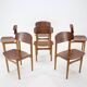 1960s Set of 6 Børge Mogensen Model 122 Oak and Teak Dining Chairs for Søborg Møbelfabric, Denmark