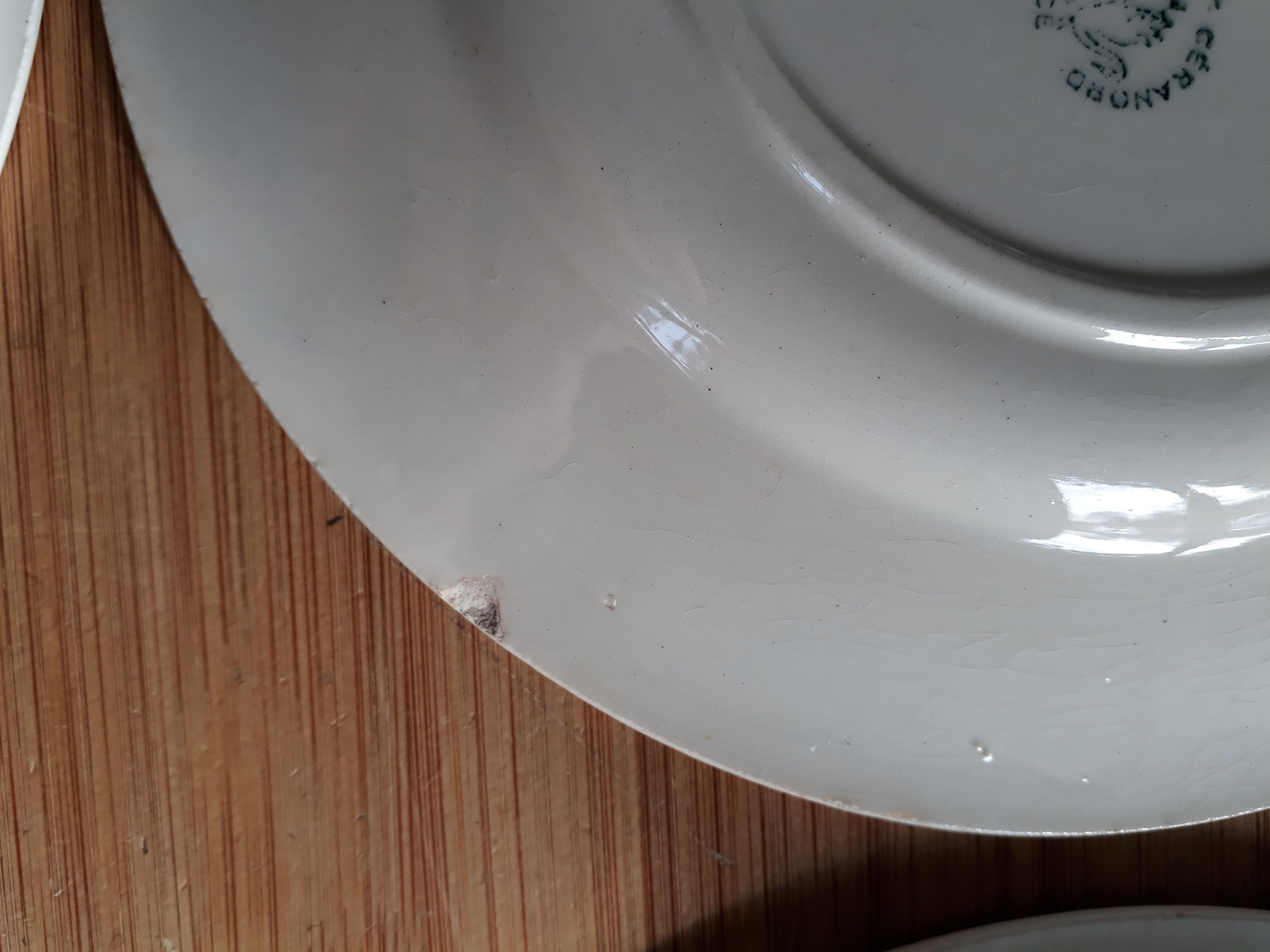 Lot de 6 assiettes à dessert anciennes Céranord-St Amand modèle IENA