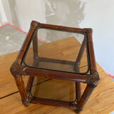 Vintage rattan side table