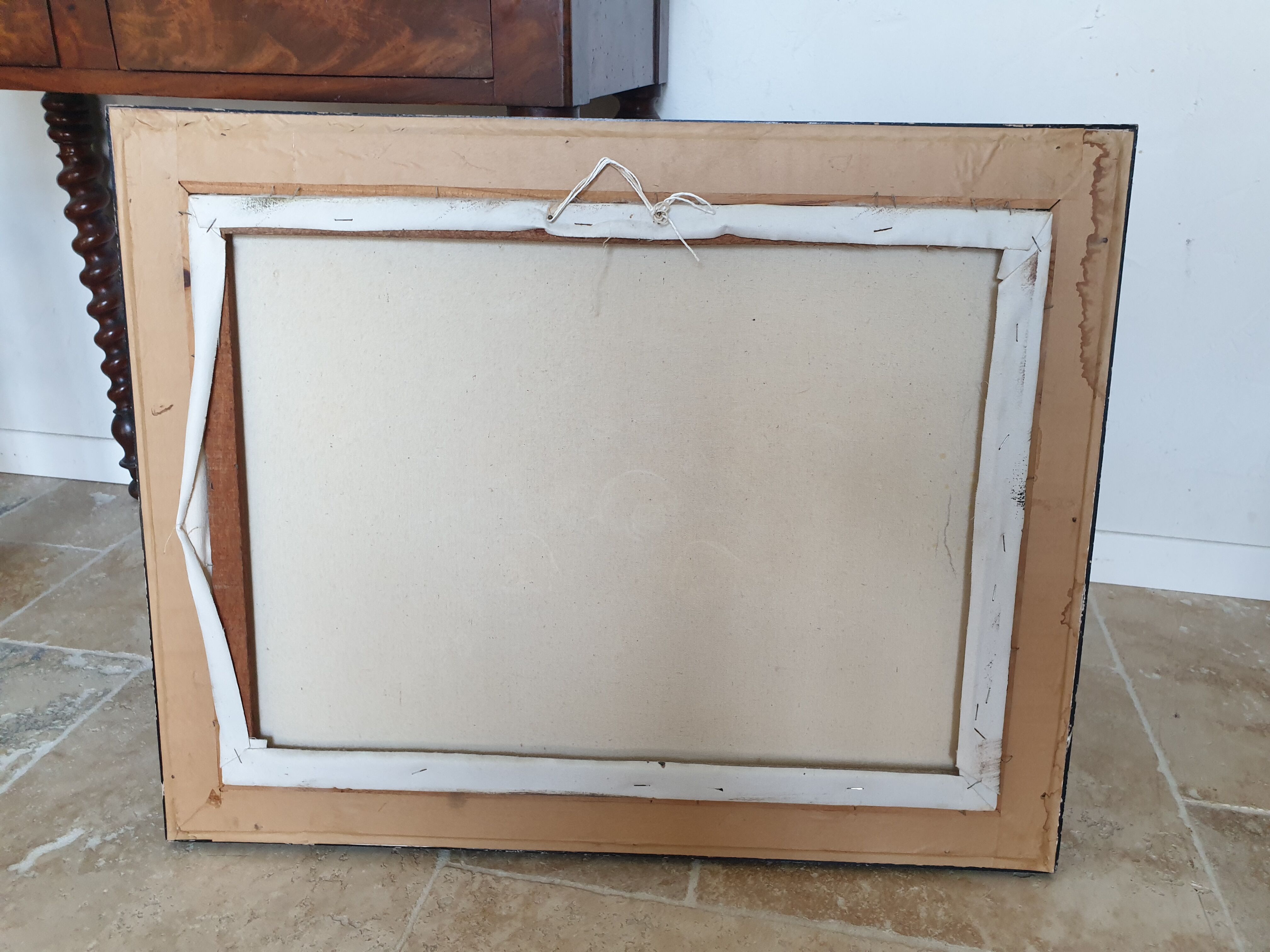 Oil on canvas with bouquet