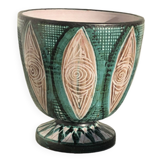 Large ceramic cup shower base Robert Picault Vallauris France design 1950 20th century