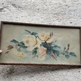 Old watercolor under glass