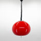 Mid century red hanging lamp with chrome by Harvey Guzzini for Meblo Italy