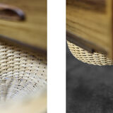 Side table with wicker basket, 1960s