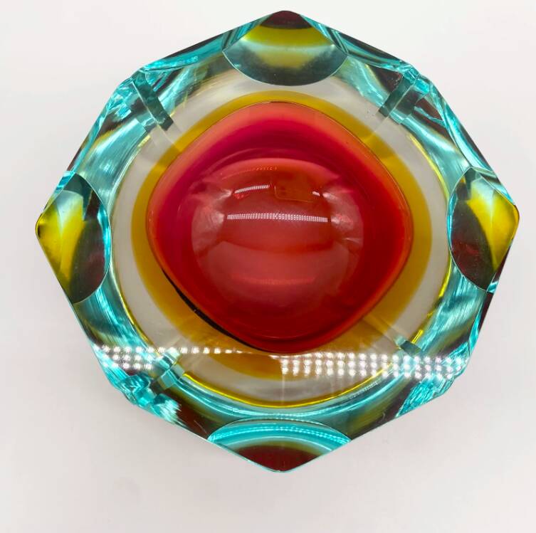 "Rainbow Sommerso" ashtray / Murano, 1960s