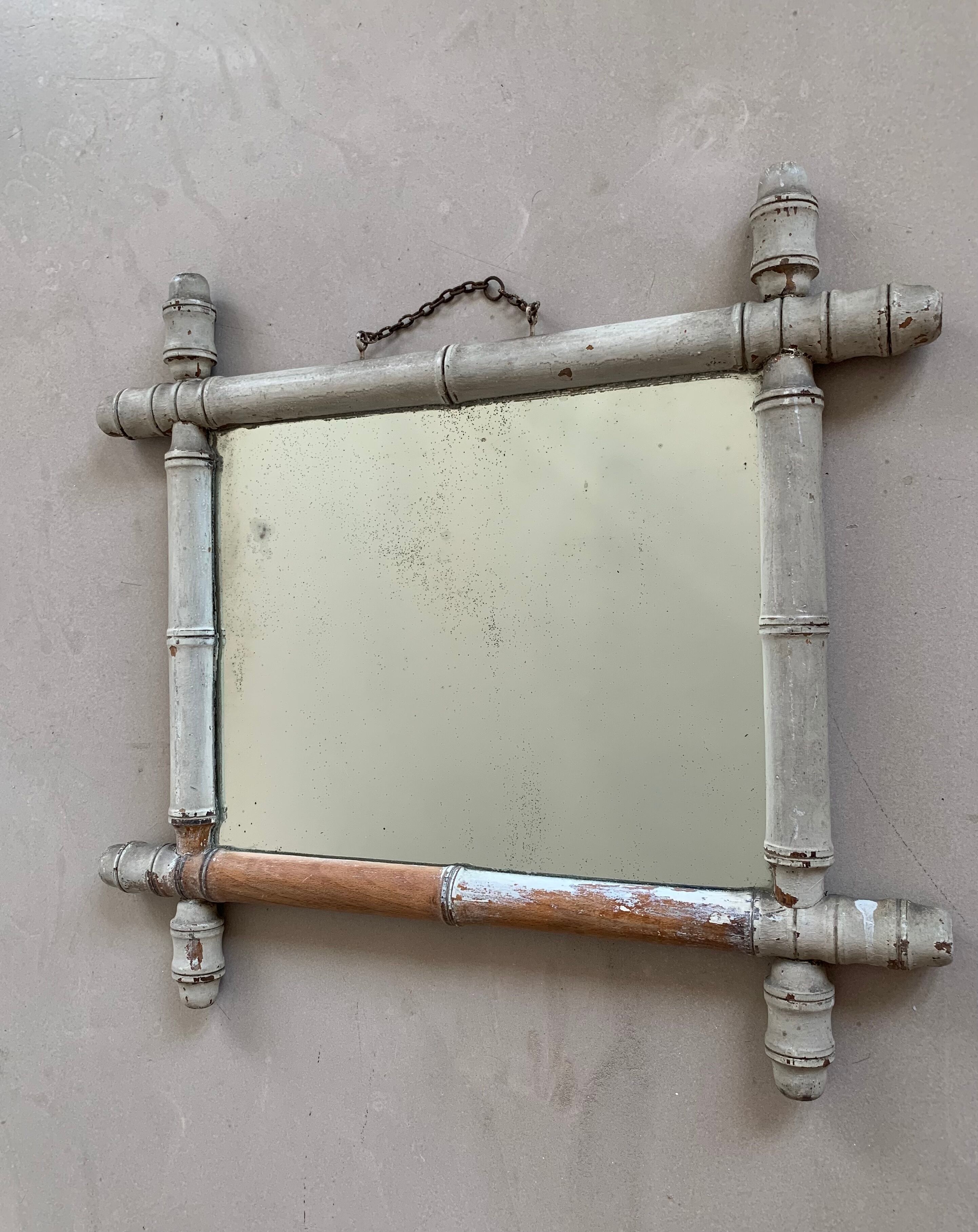 Miroir bambou ancien